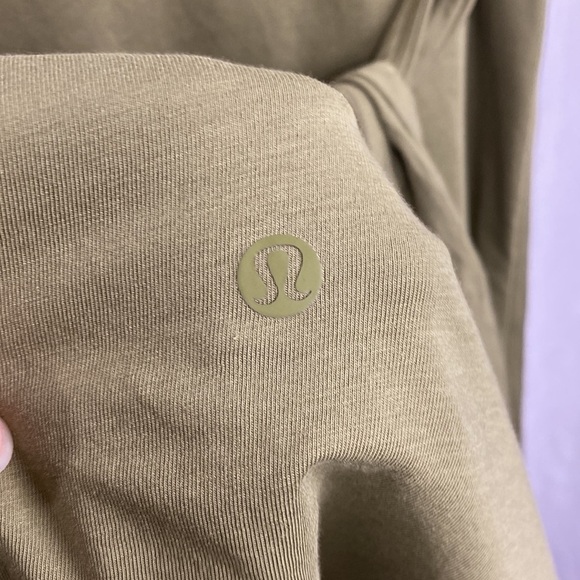 Lululemon Cotton Wrap-Front T-Shirt Dress - Bronze Green - Size 6 - Picture 11 of 11